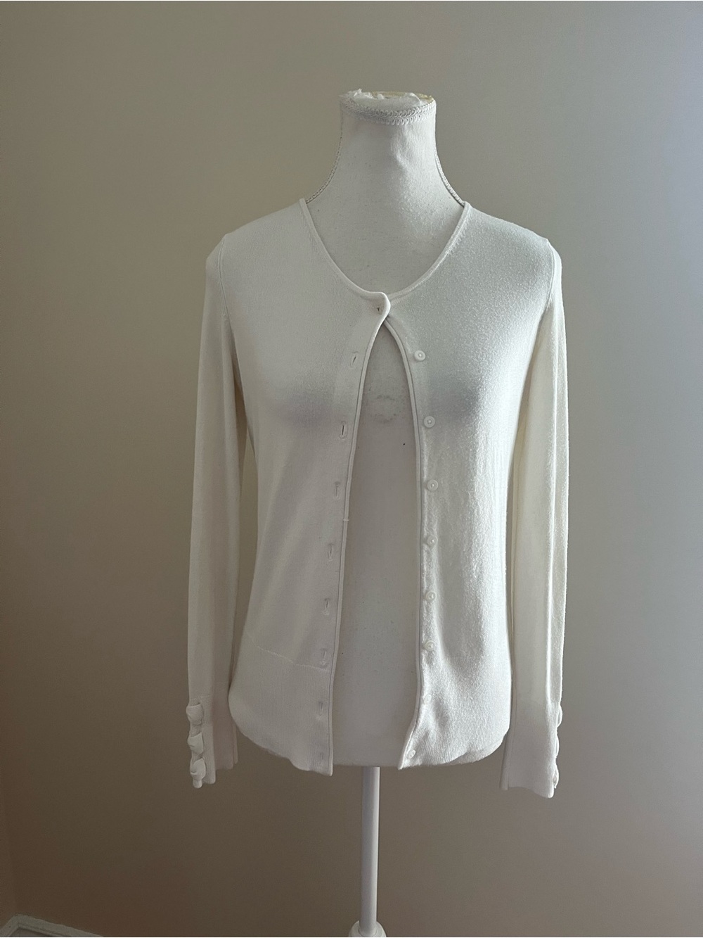Jacob Cream Button-Front Cardigan Sweater